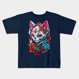 Sugar Skull Cat Kids T-Shirt